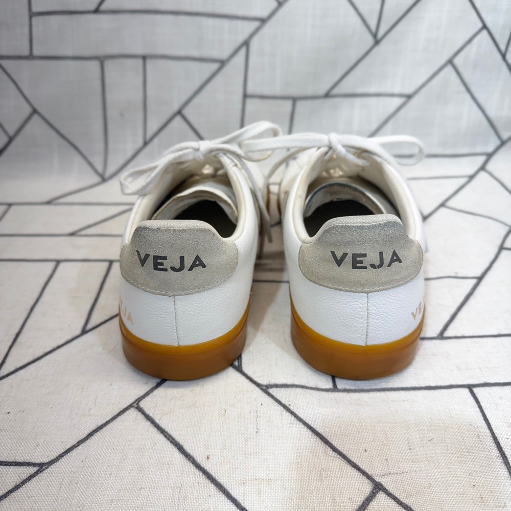 Veja Campo Sneakers Size 10 White Gum Sole Leather Suede Logo Low Top - Picture 3 of 12